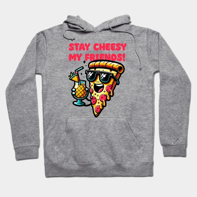 Pizza Slice and Pineapple Juice Hoodie by Muslimory